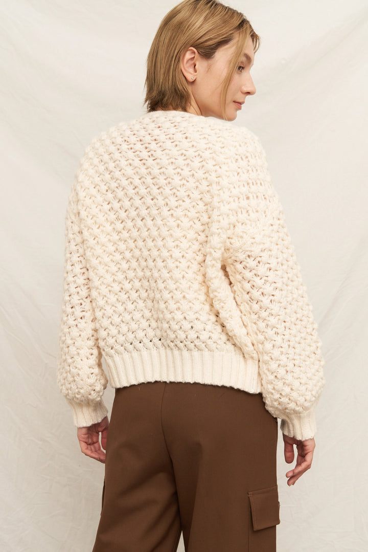 Willow Tie-Front Cardigan in Ivory, view 6