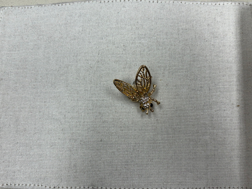 Gold Bee with Pearl Shoe Charm