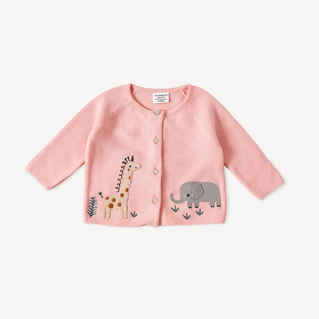 Animal Safari Heavy Knit Baby Cardigan
