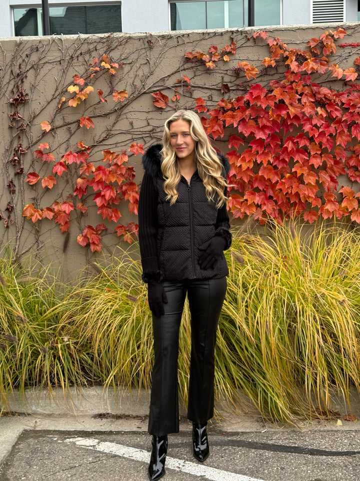 Soho Chic Knit Sleeve Puffer Jacket