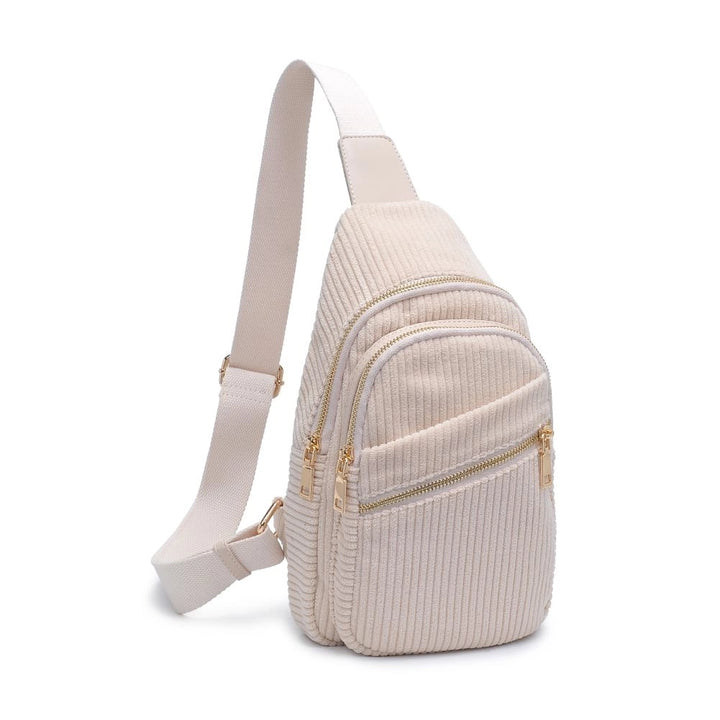 Zoe Corduroy Backpack, Cream