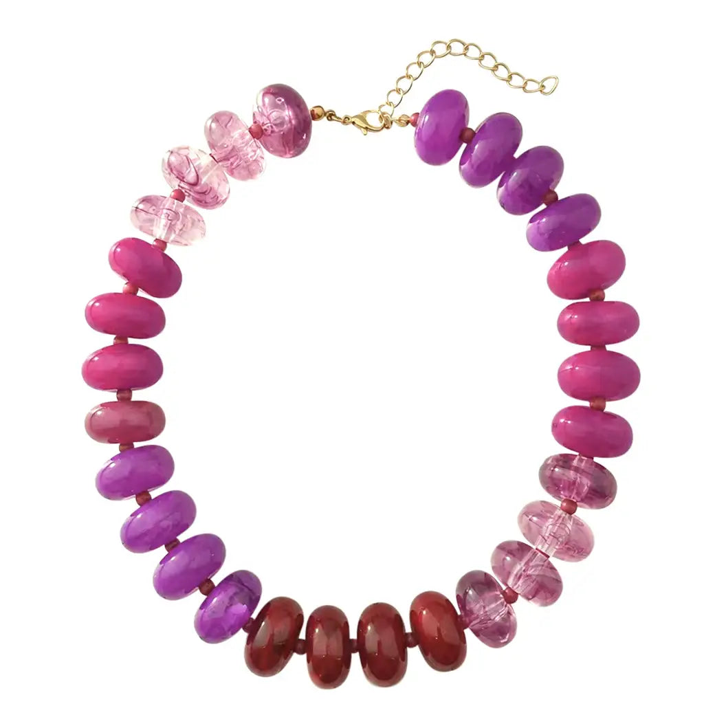 Carissa Chunky Necklace, Purple Pink