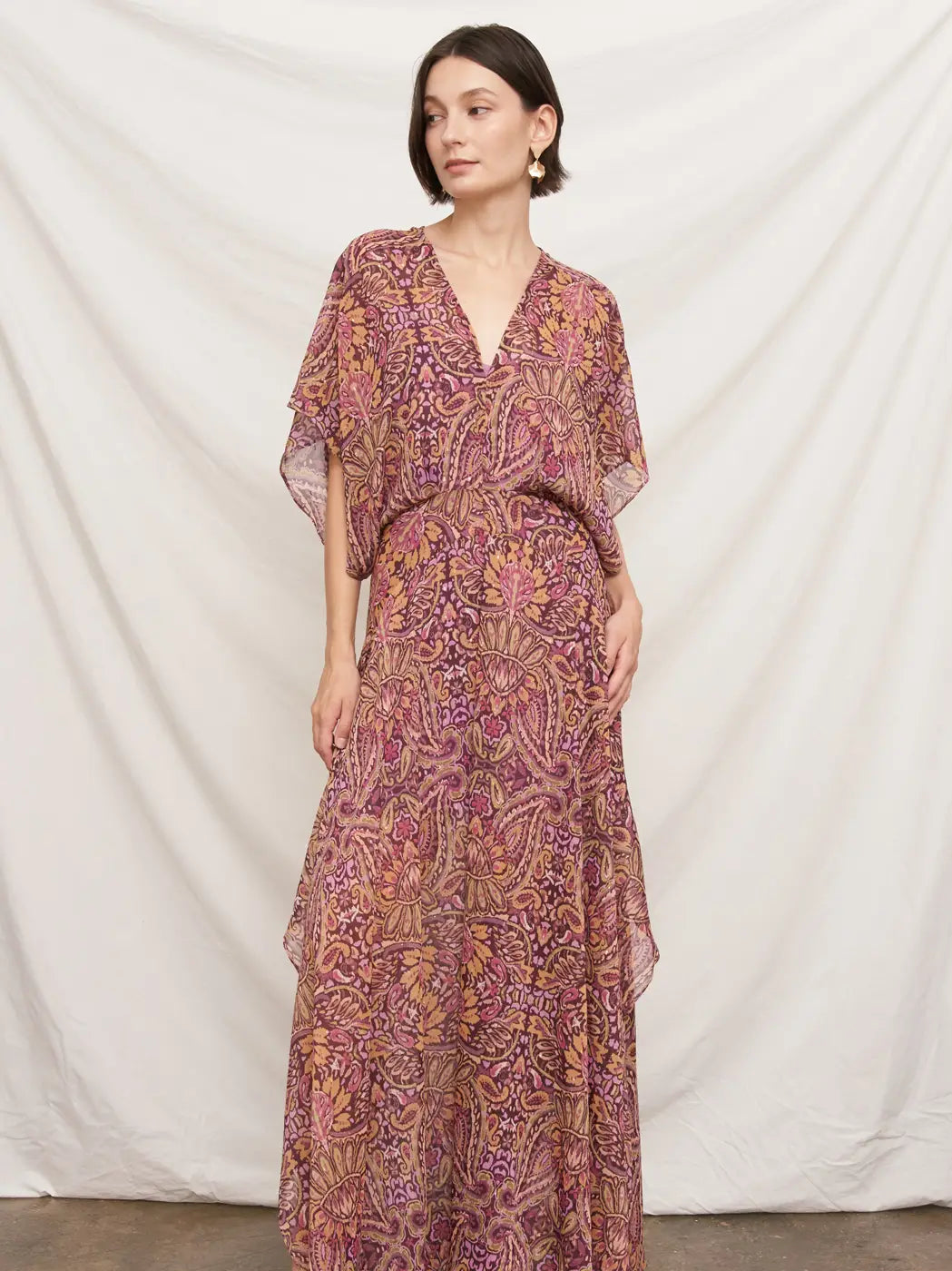 Marisol Paisley Maxi Dress in Purple Multi, view 2