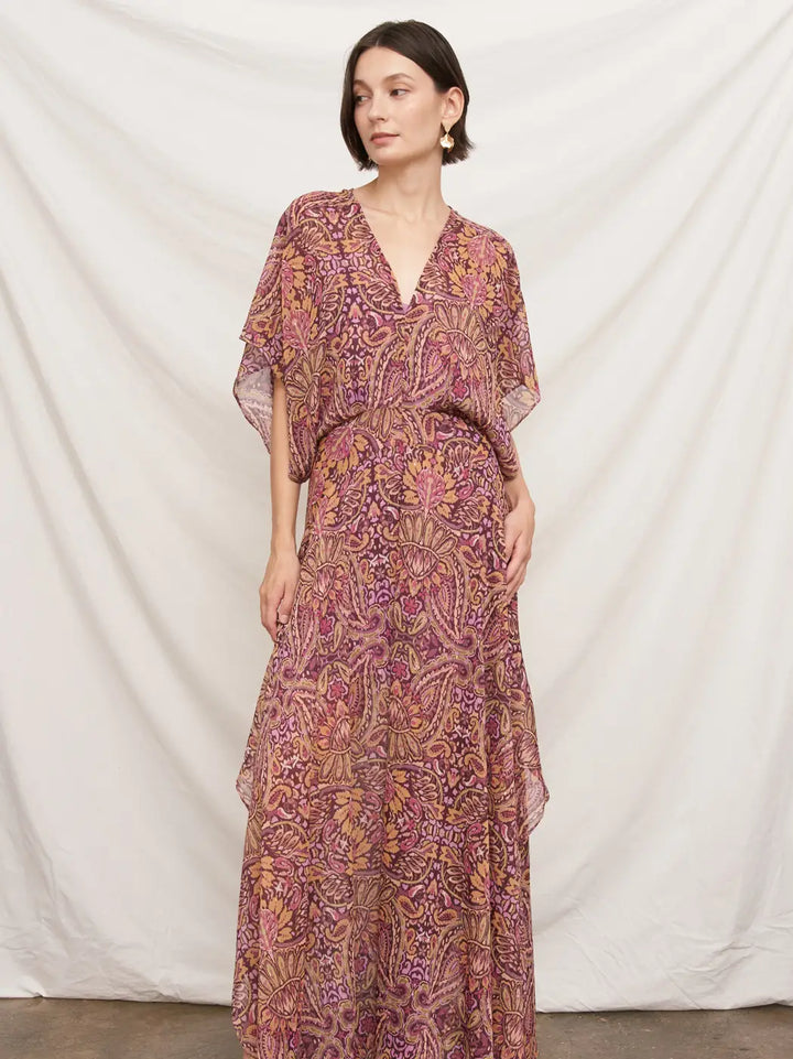 Marisol Paisley Maxi Dress in Purple Multi, view 2