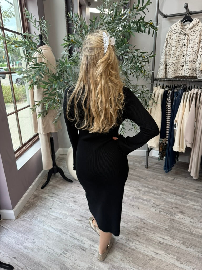 Sylvie Lettuce Trim Sweater Dress