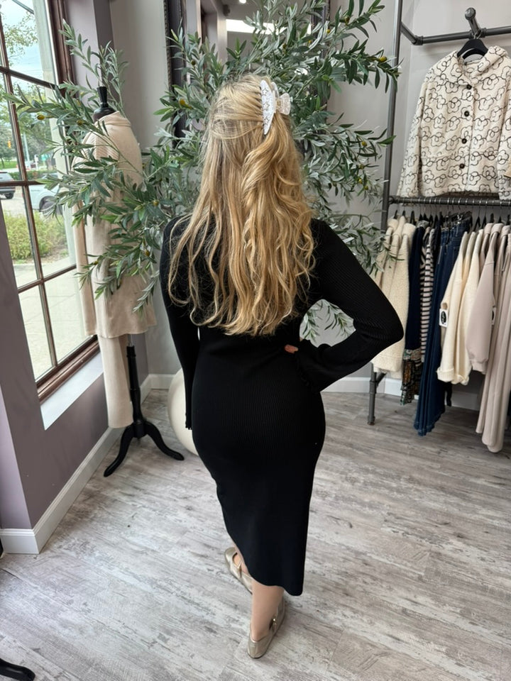 Sylvie Lettuce Trim Sweater Dress