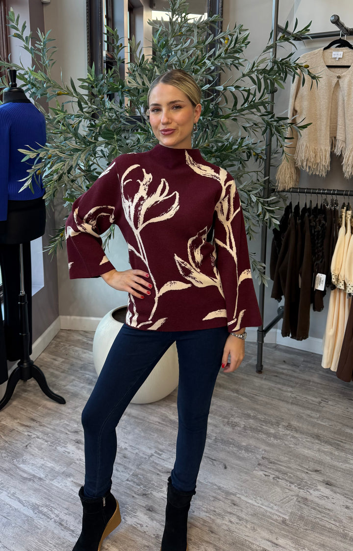 Floral Motif Sweater
