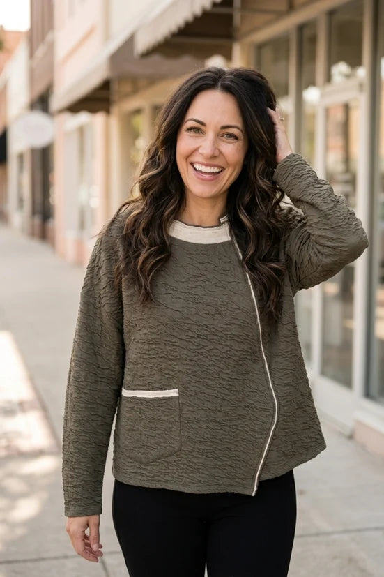 Metro Pullover in Umber - side view