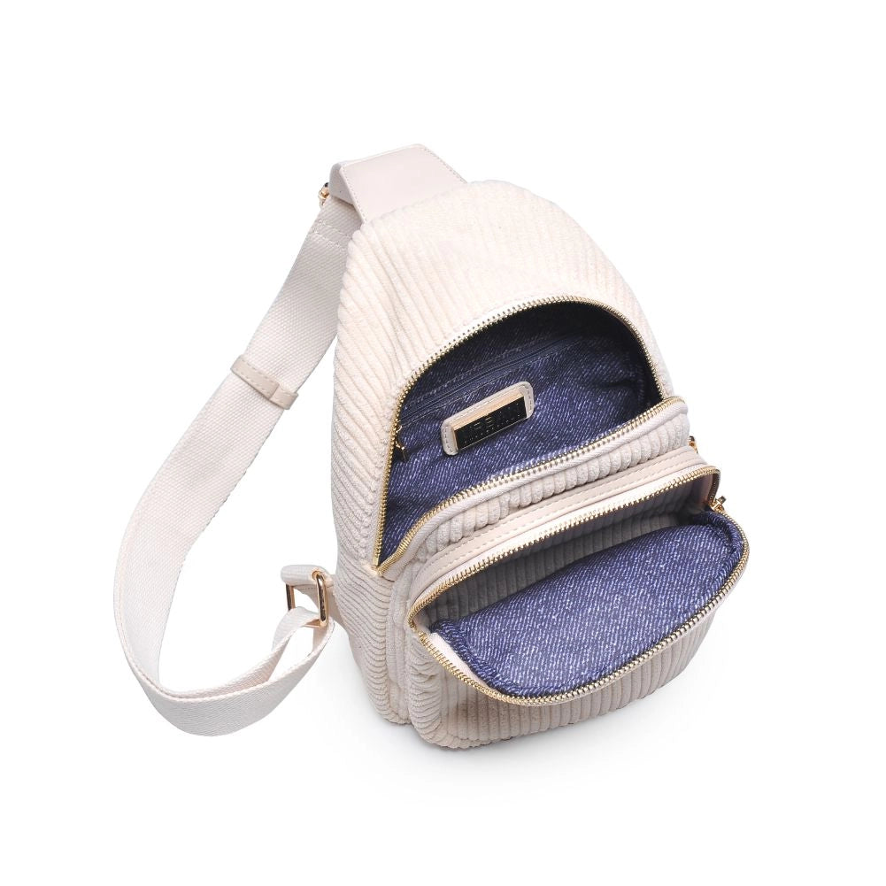 Zoe Corduroy Backpack, Cream