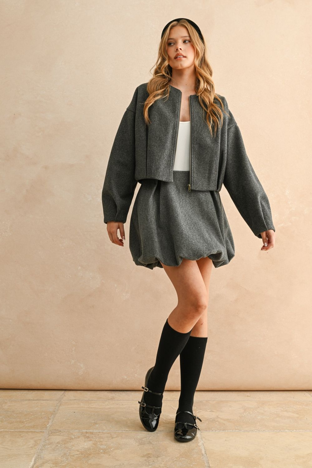 Hudson Pleated Balloon Skirt