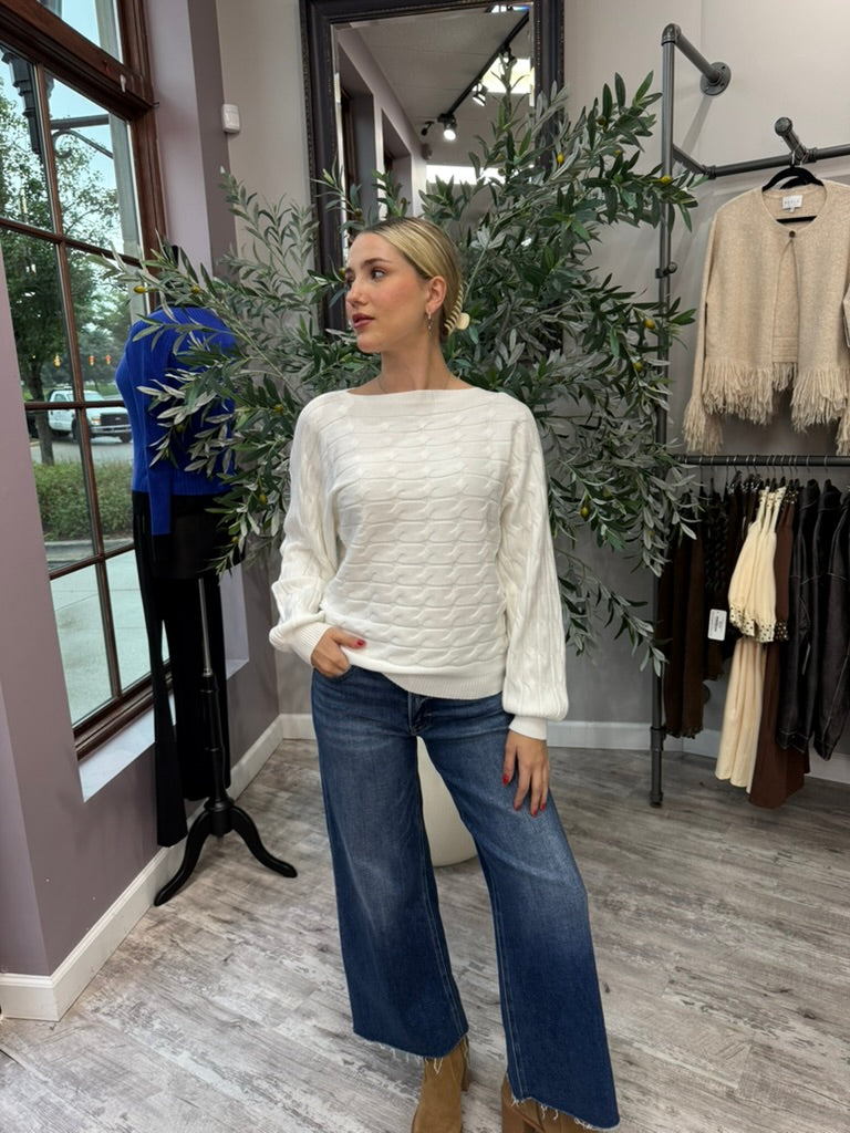 Cable Knit Dolman Sweater