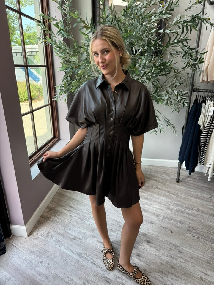 Espresso Vegan Leather Dress