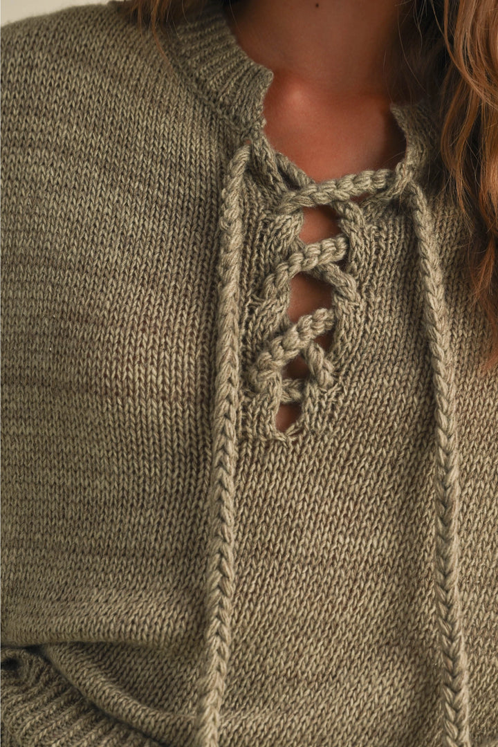 Sonoma Sunset Lace Up Sweater