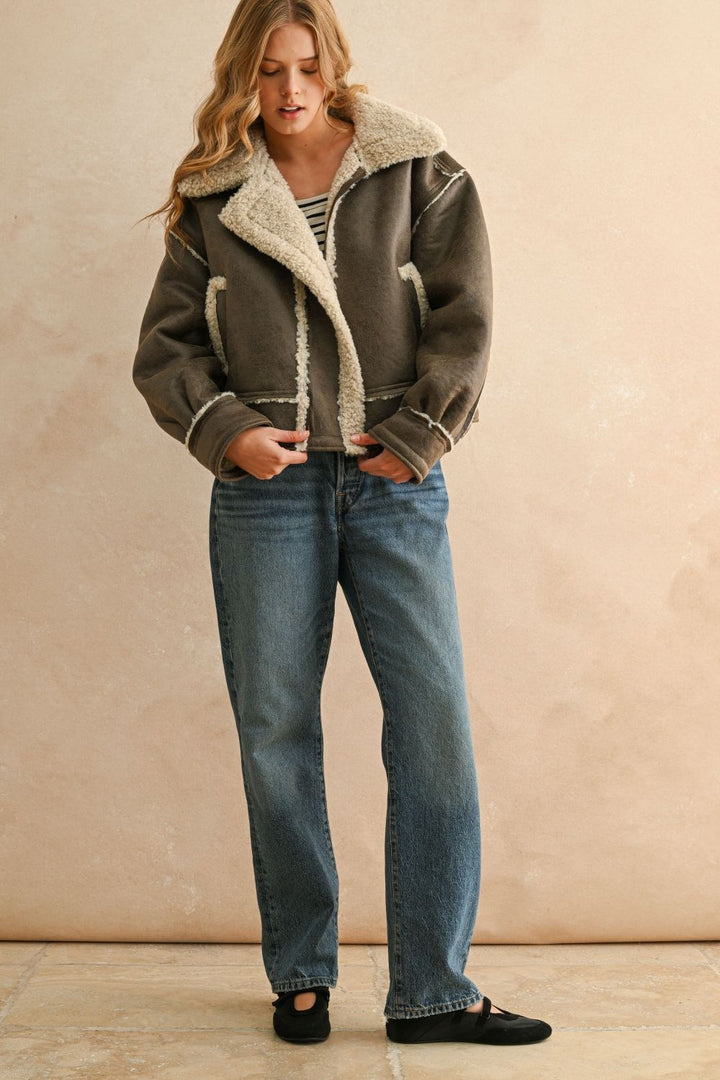 Harper Sherpa Suede Jacket