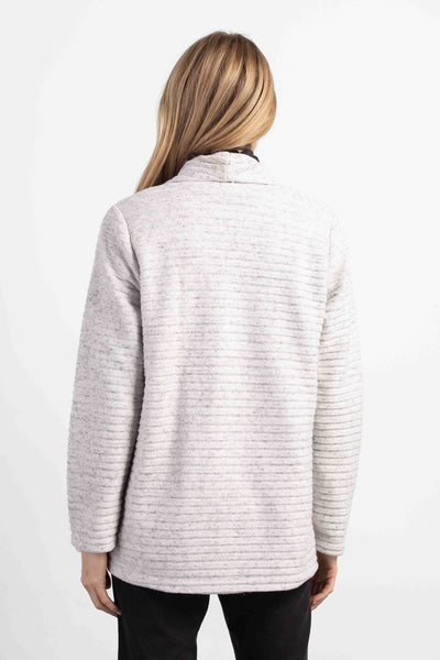 Reese Ribbed Pleated Cardi, Winter White