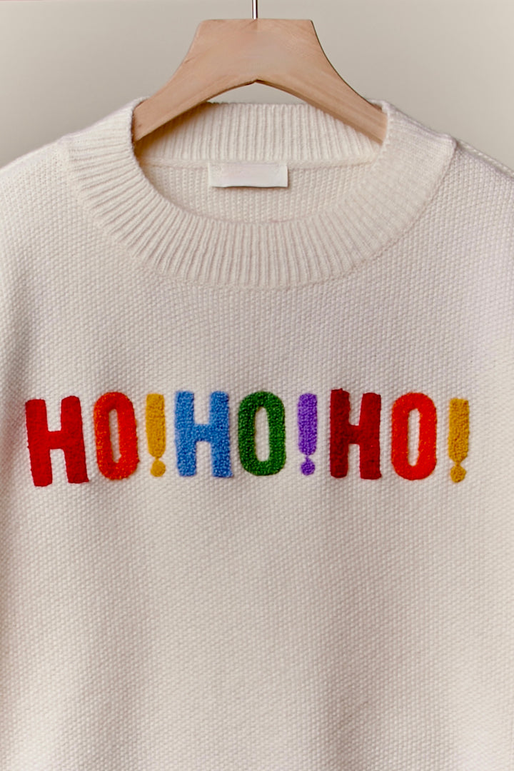HO HO HO Rainbow Sweater
