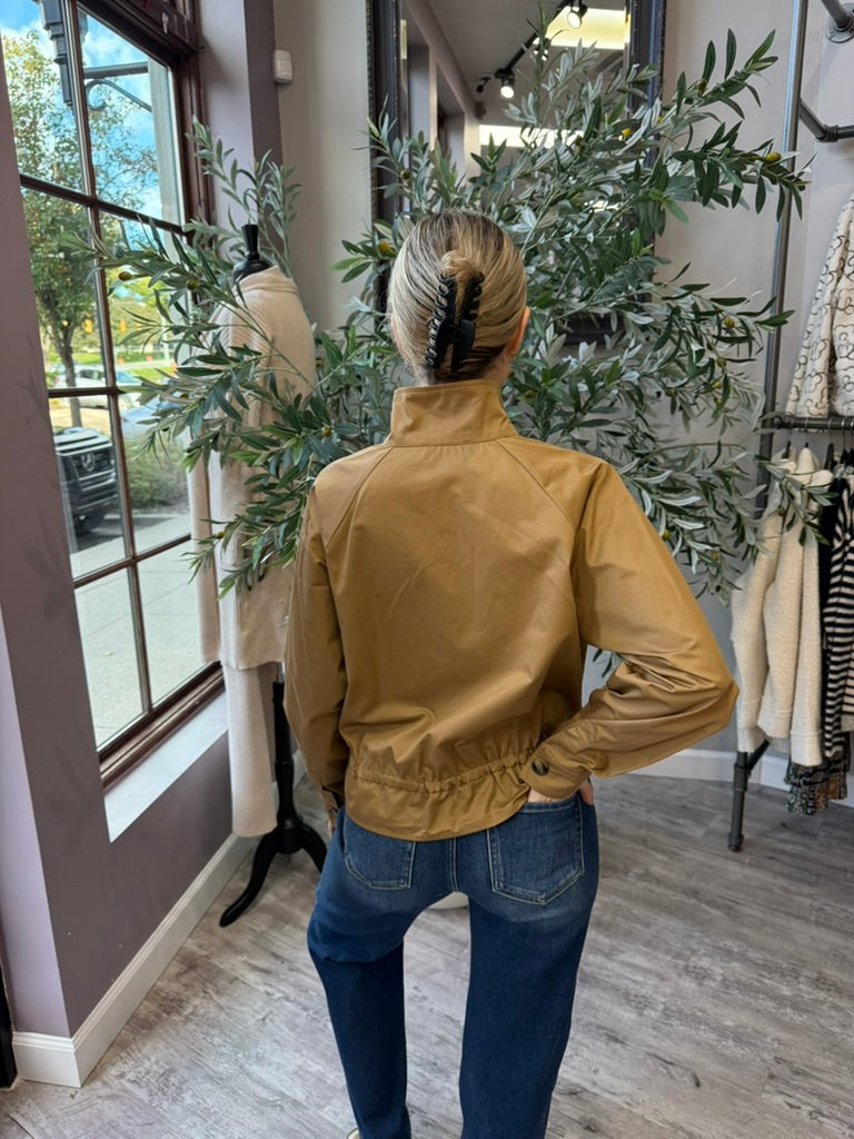 Maren Cotton Utility Jacket in camel, back view
