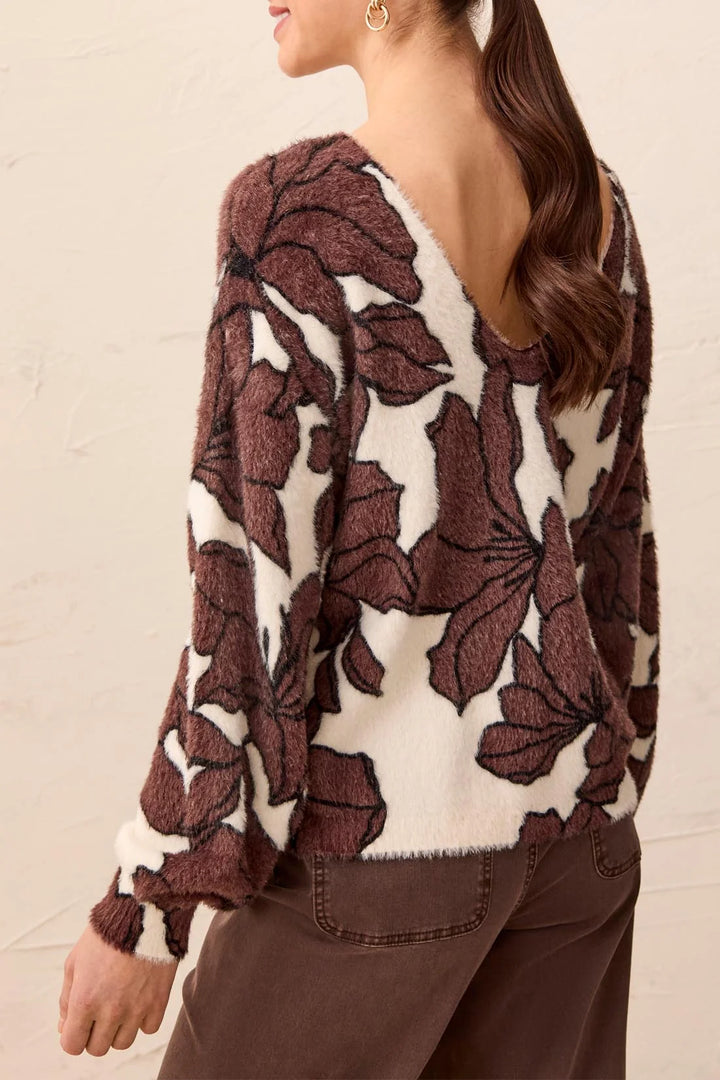 Autumn Breeze 2-Way Sweater in Saddle Brown, view 2