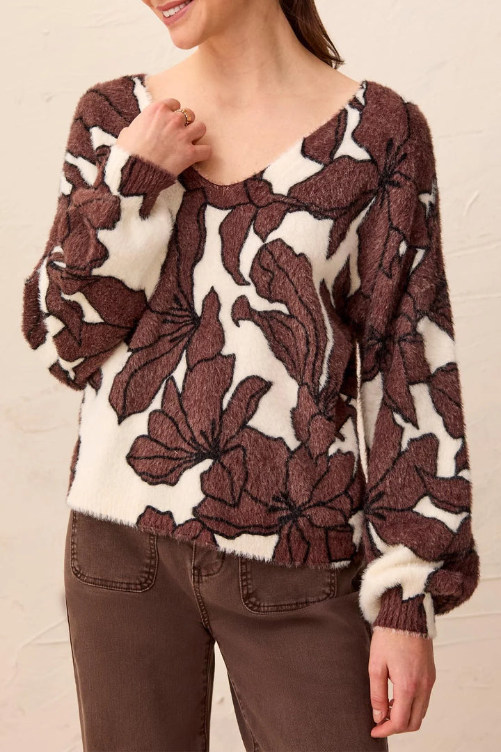 Autumn Breeze 2-Way Sweater in Saddle Brown, view 3