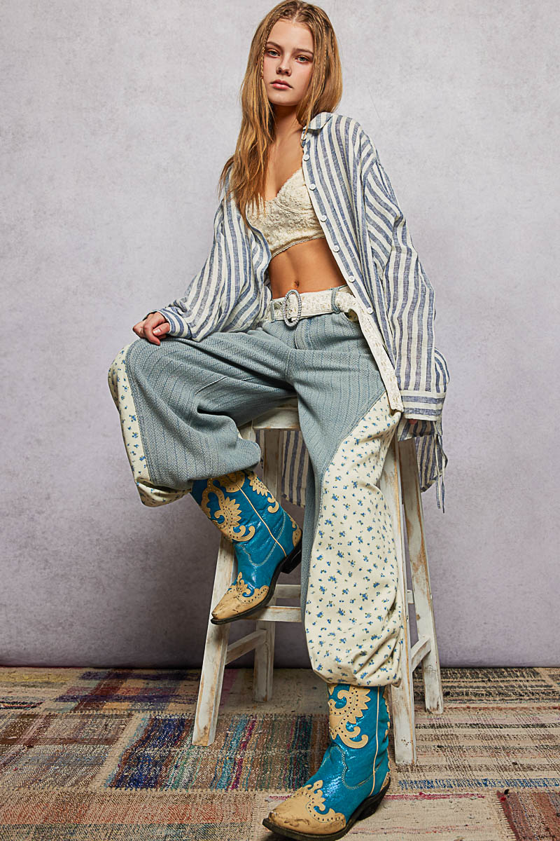 Maya Oversized Striped Linen Shirt