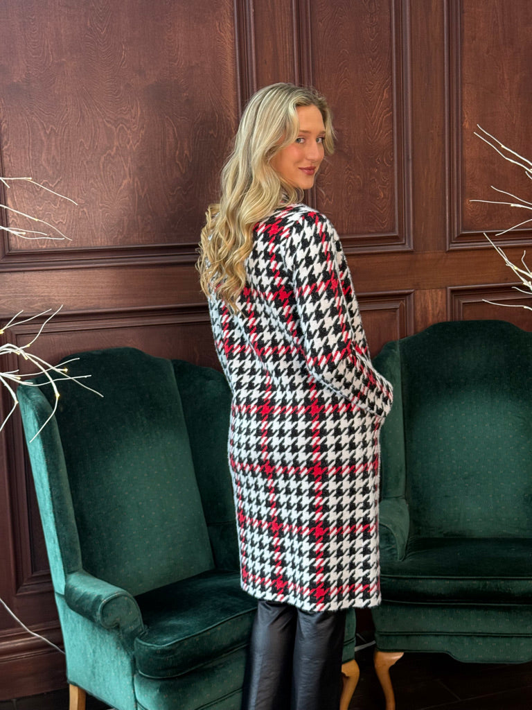 Crimson Contrast Cardigan