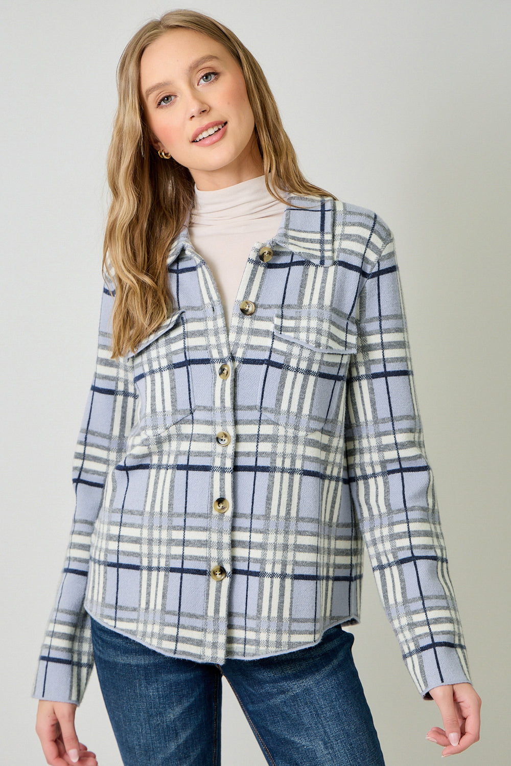 Peyton Plaid Sweater Jacket