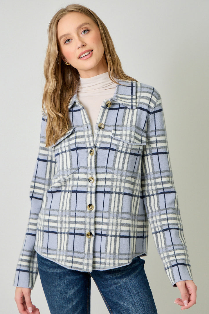 Peyton Plaid Sweater Jacket