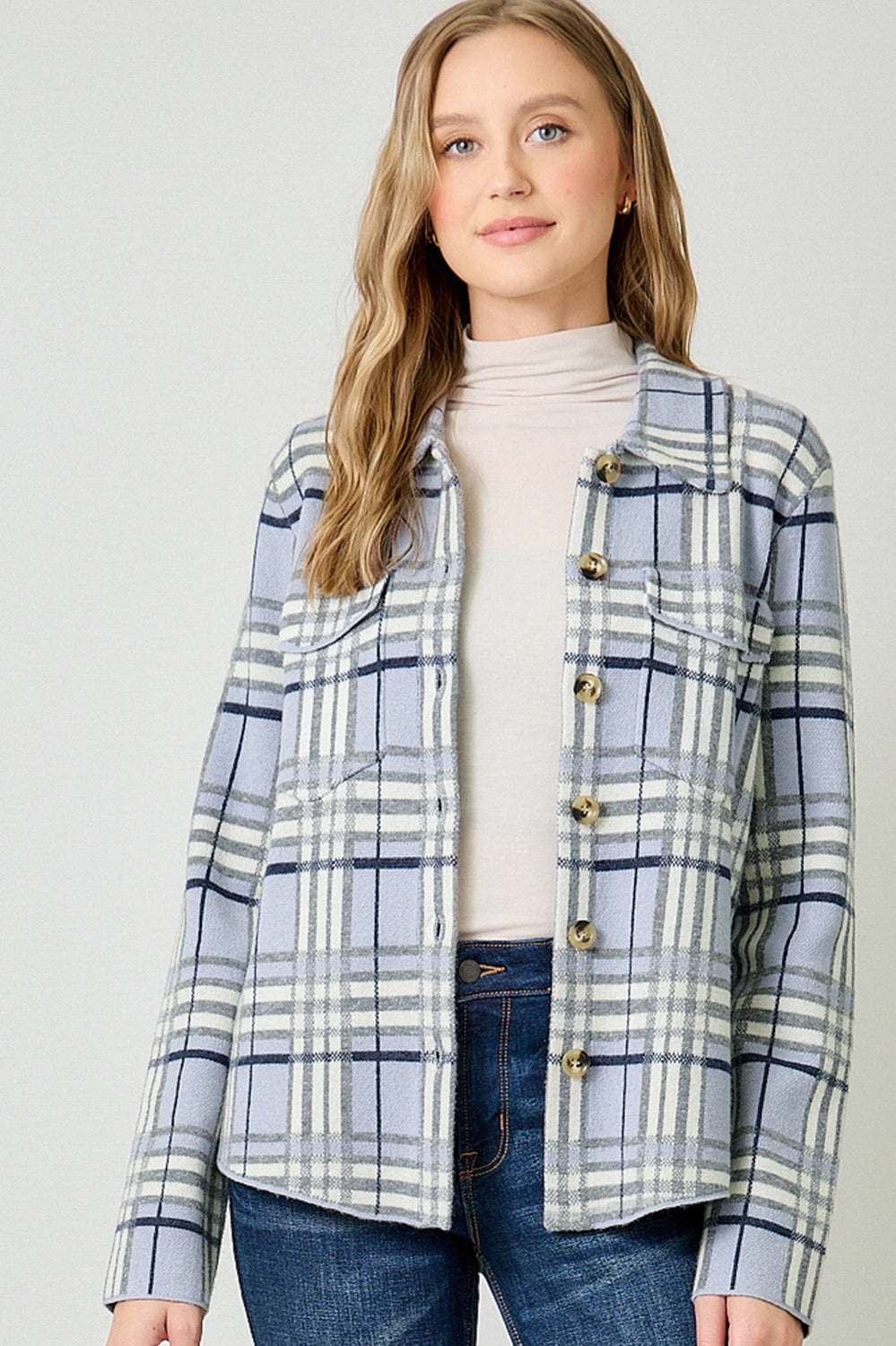 Peyton Plaid Sweater Jacket