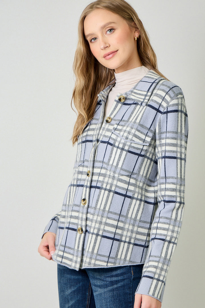 Peyton Plaid Sweater Jacket