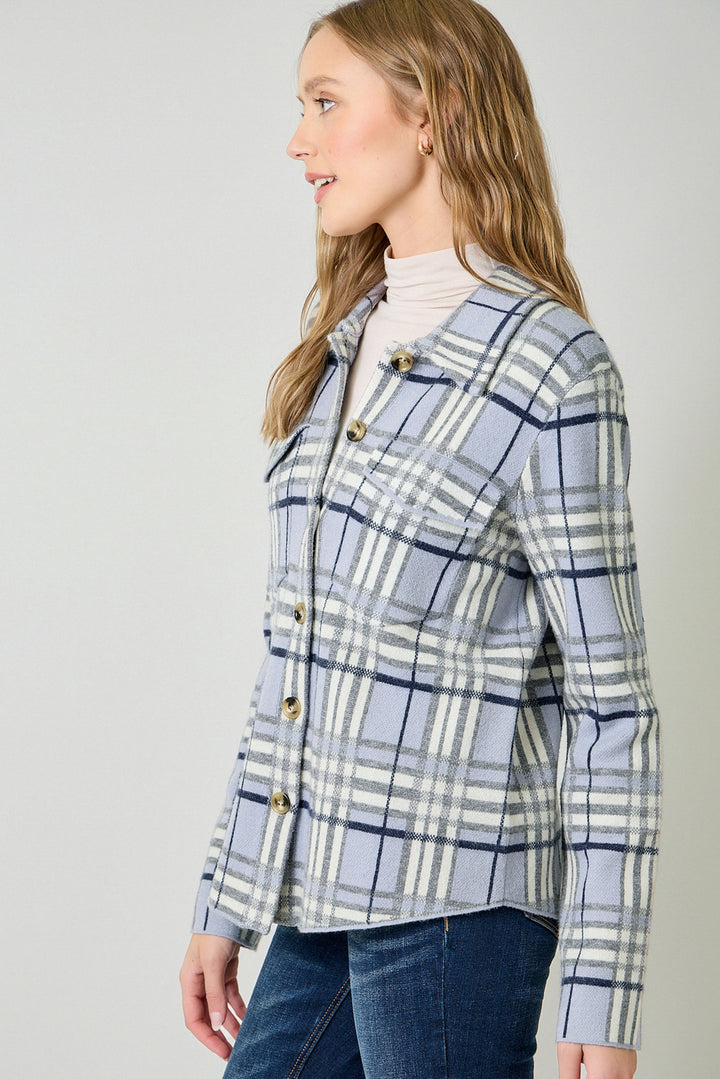 Peyton Plaid Sweater Jacket
