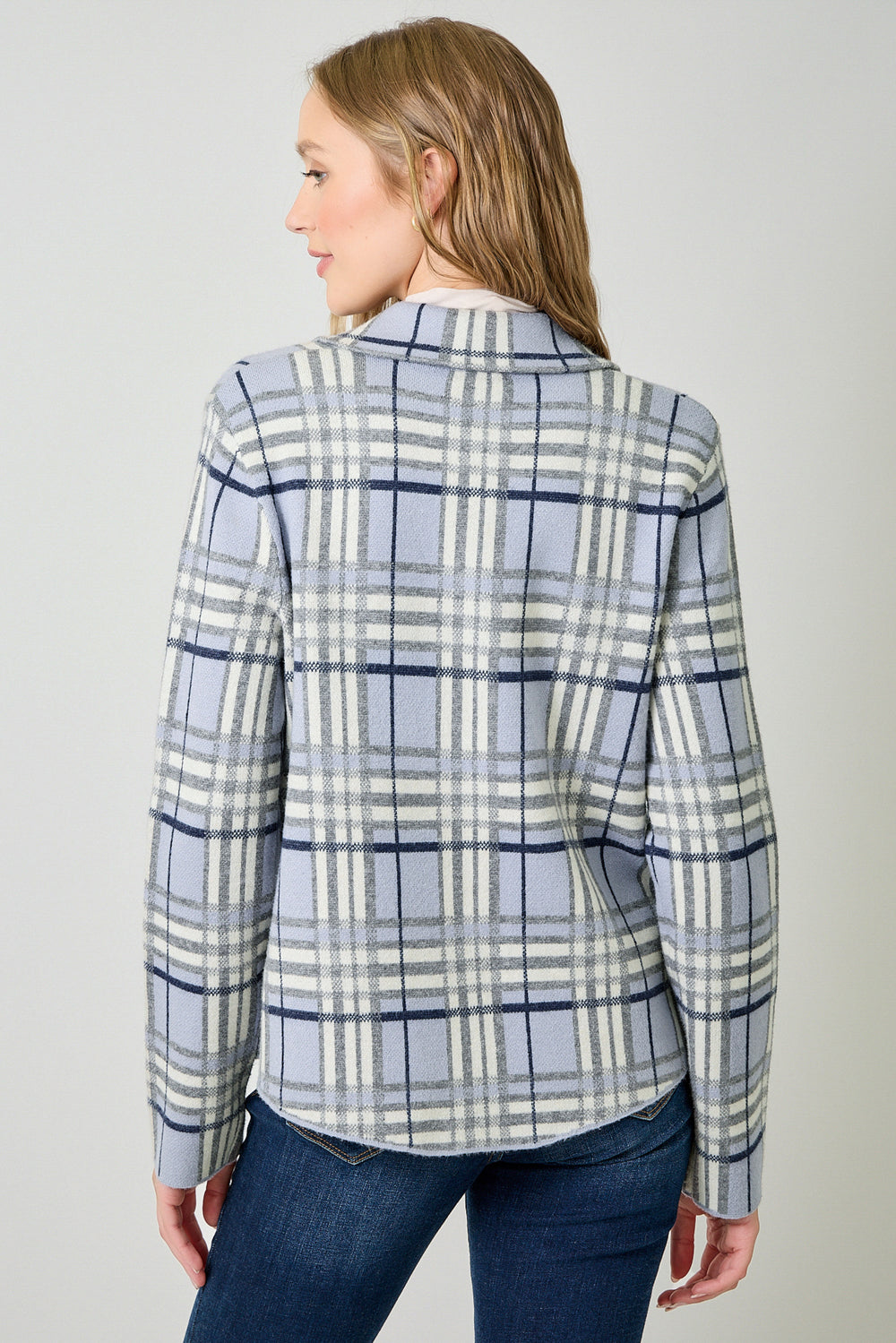 Peyton Plaid Sweater Jacket