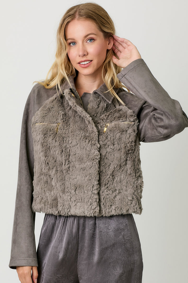 Katie Suede & Fur Jacket