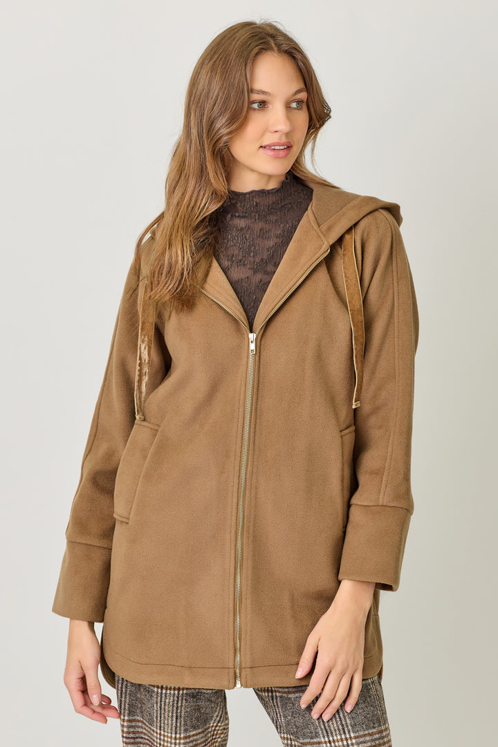 Morgan Hooded Zip Coat