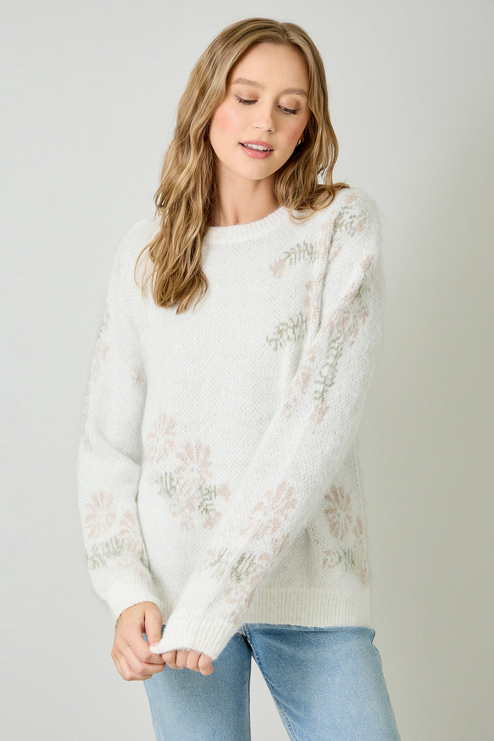 Soft Bloom Floral Sweater