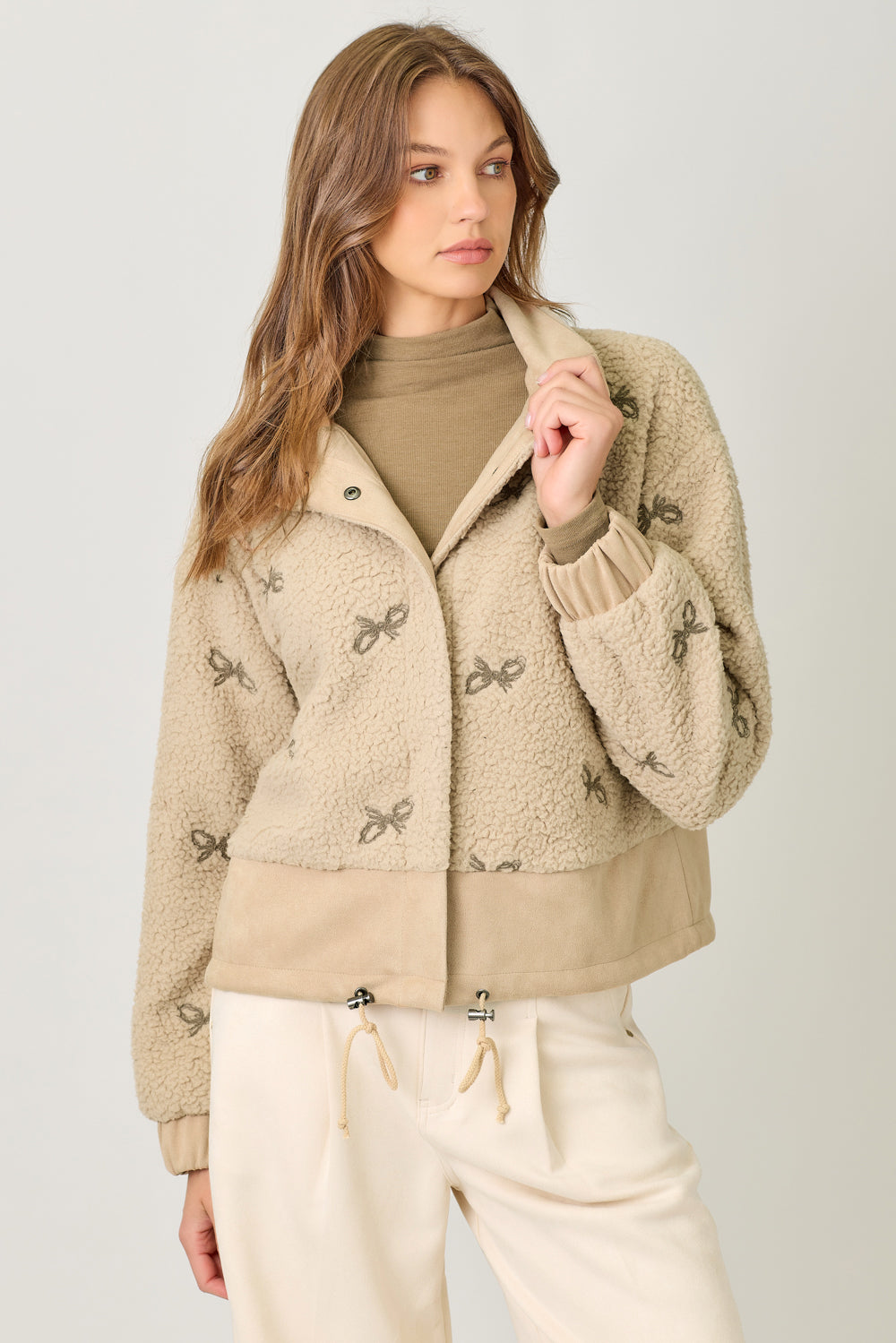 Bundled in Bows Sherpa Jacket