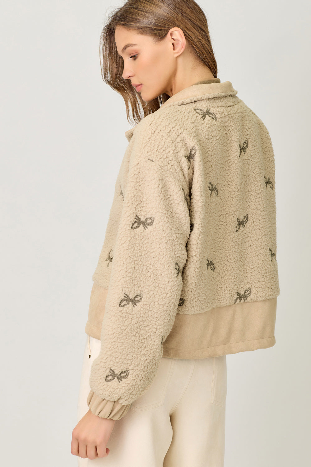 Bundled in Bows Sherpa Jacket