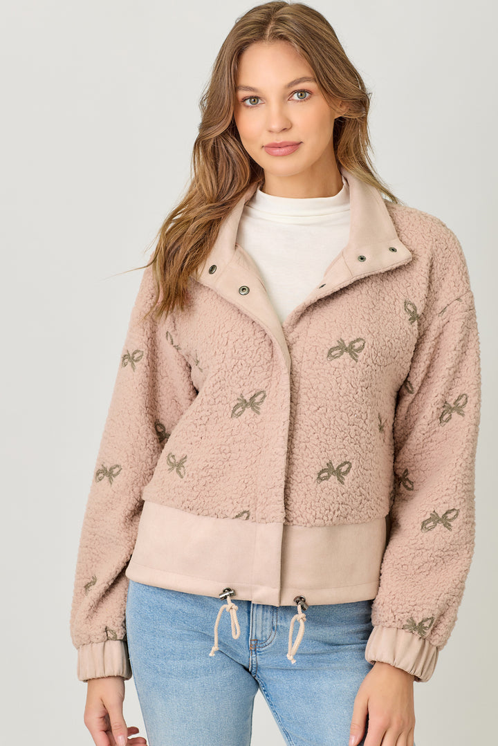 Bundled in Bows Sherpa Jacket
