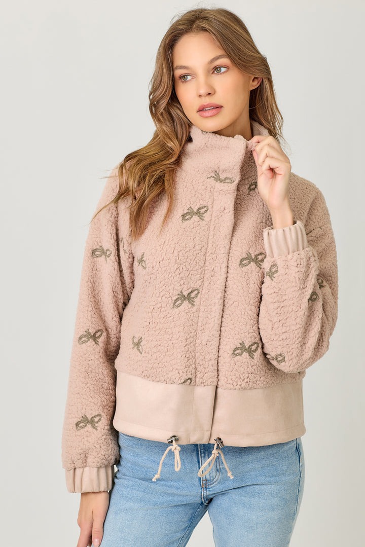 Bundled in Bows Sherpa Jacket