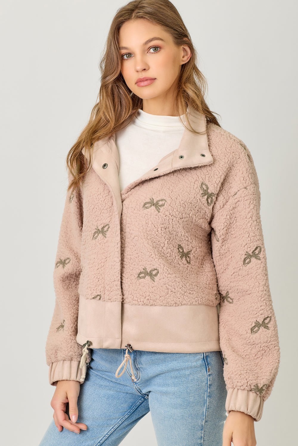 Bundled in Bows Sherpa Jacket