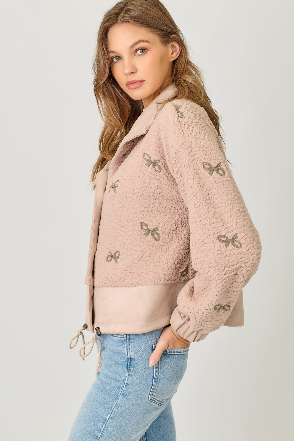 Bundled in Bows Sherpa Jacket
