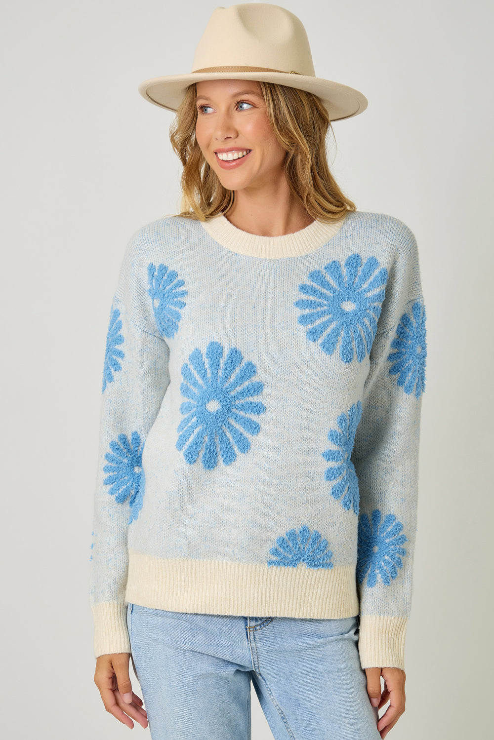 Daisy Flocked Sweater