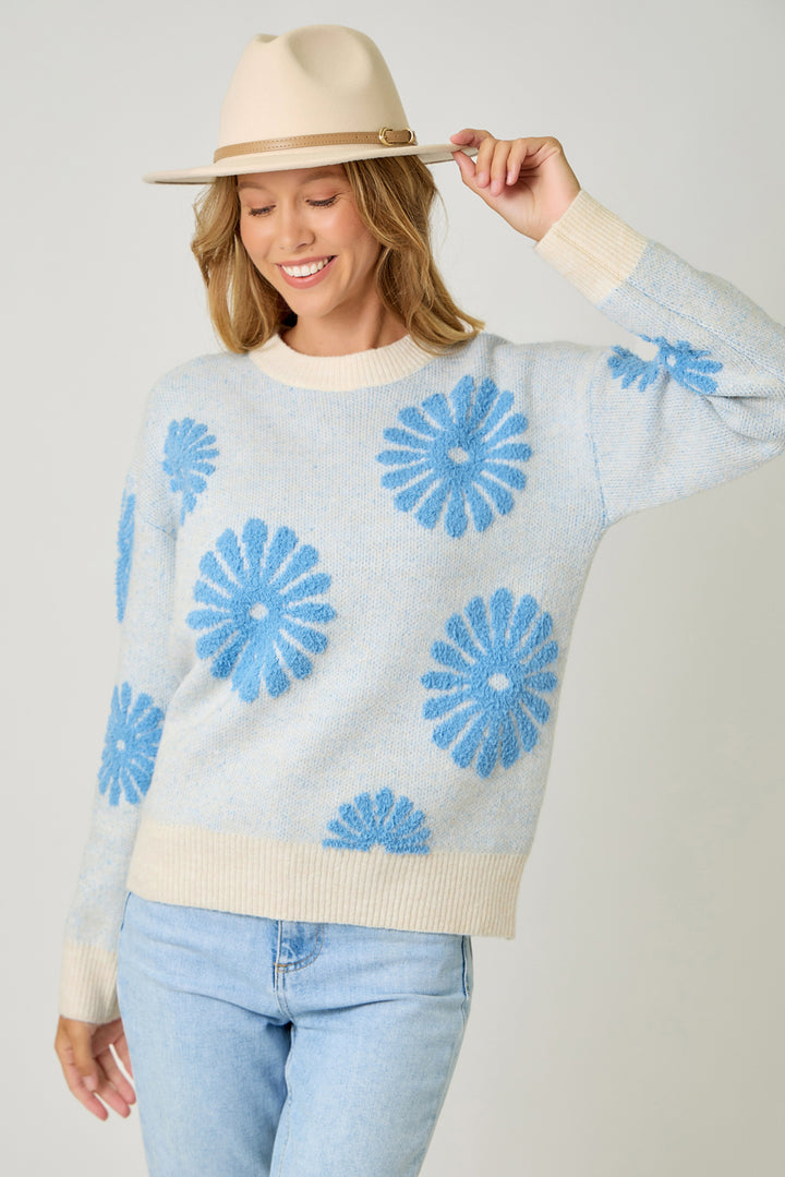 Daisy Flocked Sweater