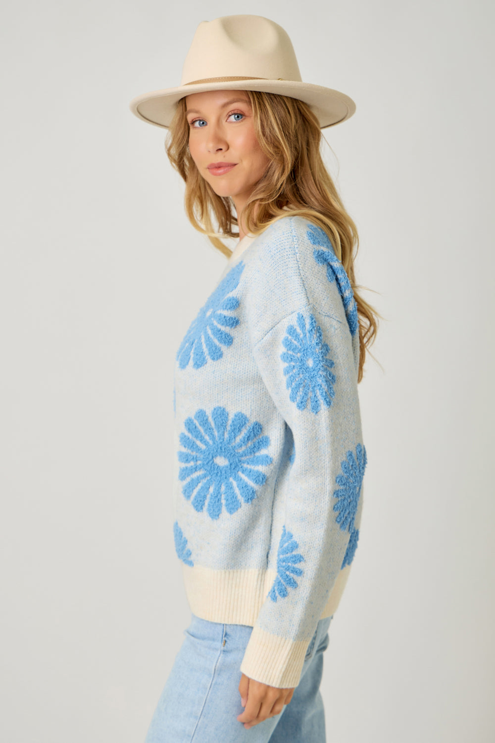 Daisy Flocked Sweater