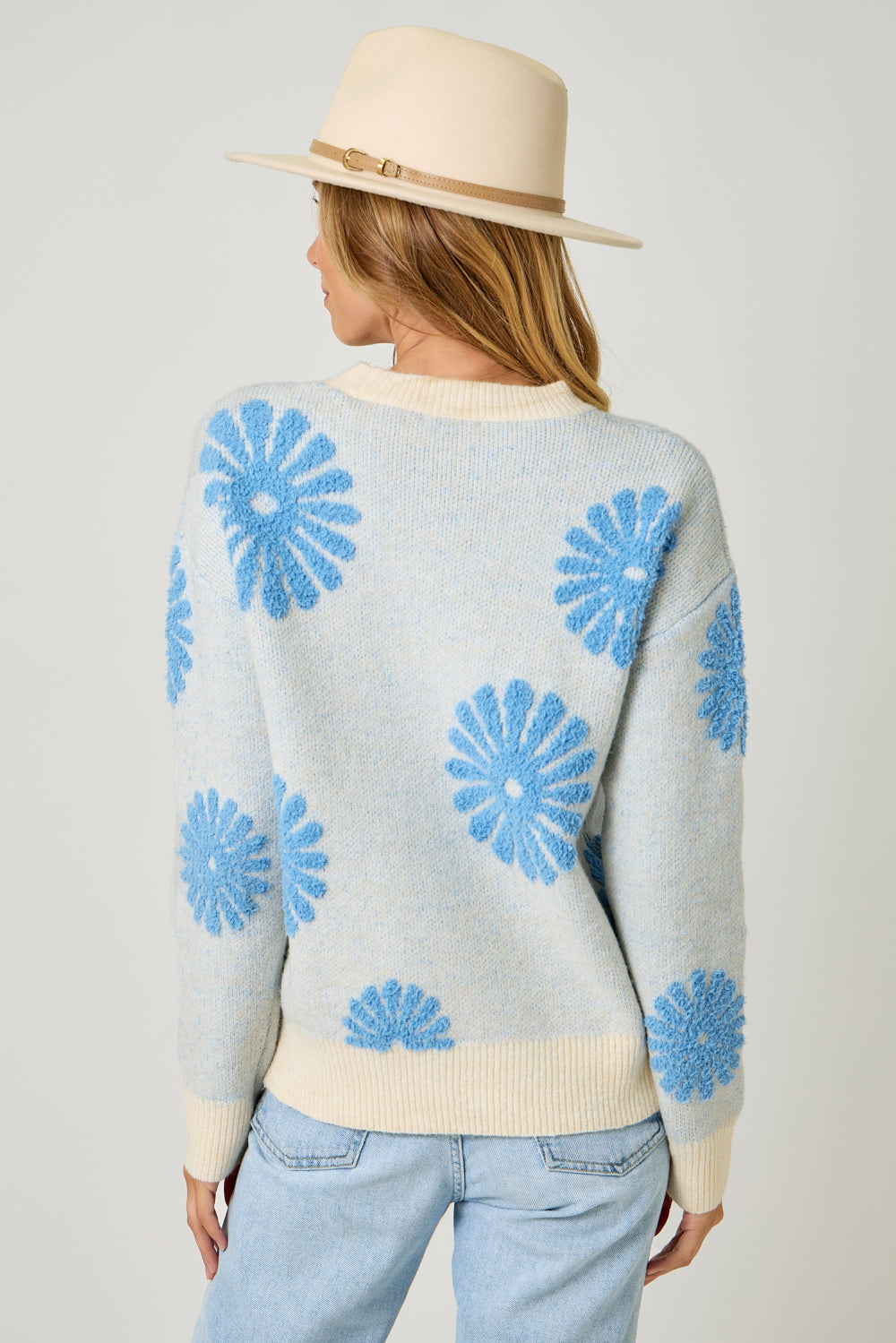 Daisy Flocked Sweater