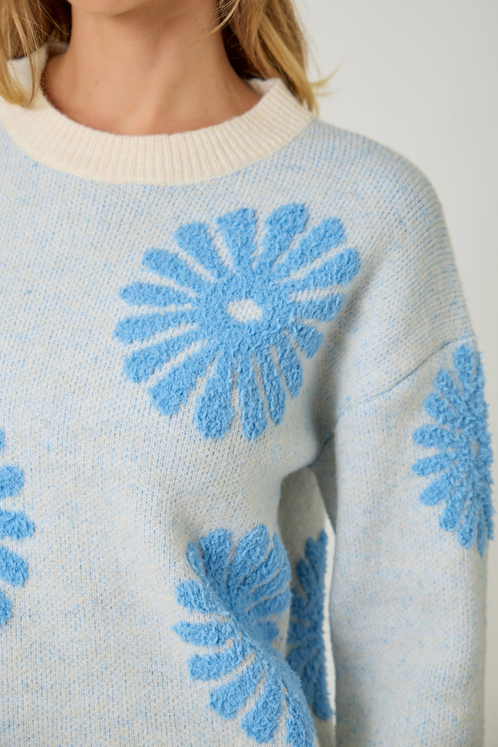 Daisy Flocked Sweater