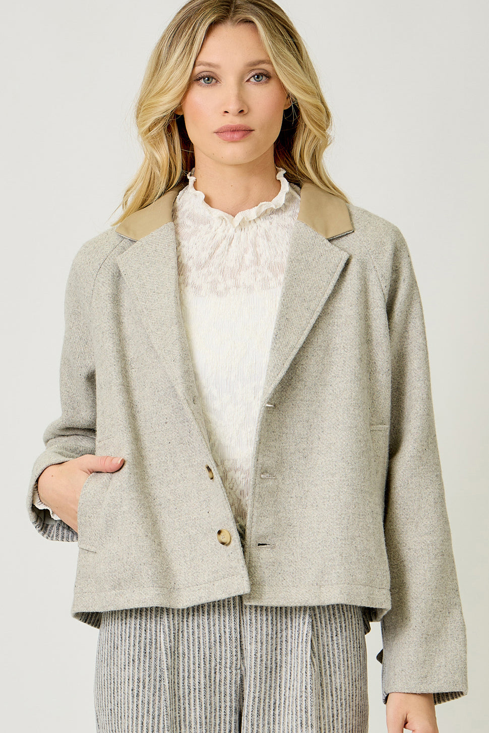 Frankie Mixed Media Jacket, Final Sale