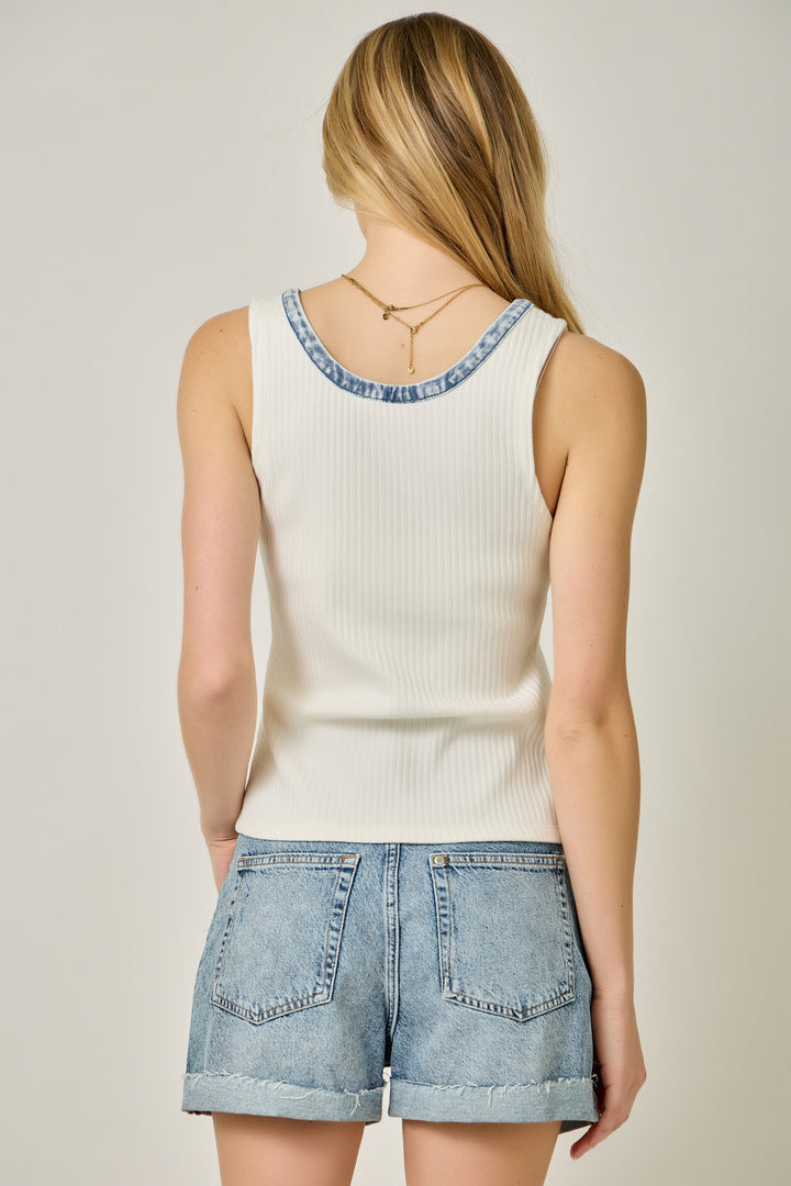 Fallon Sleeveless Henley Tank