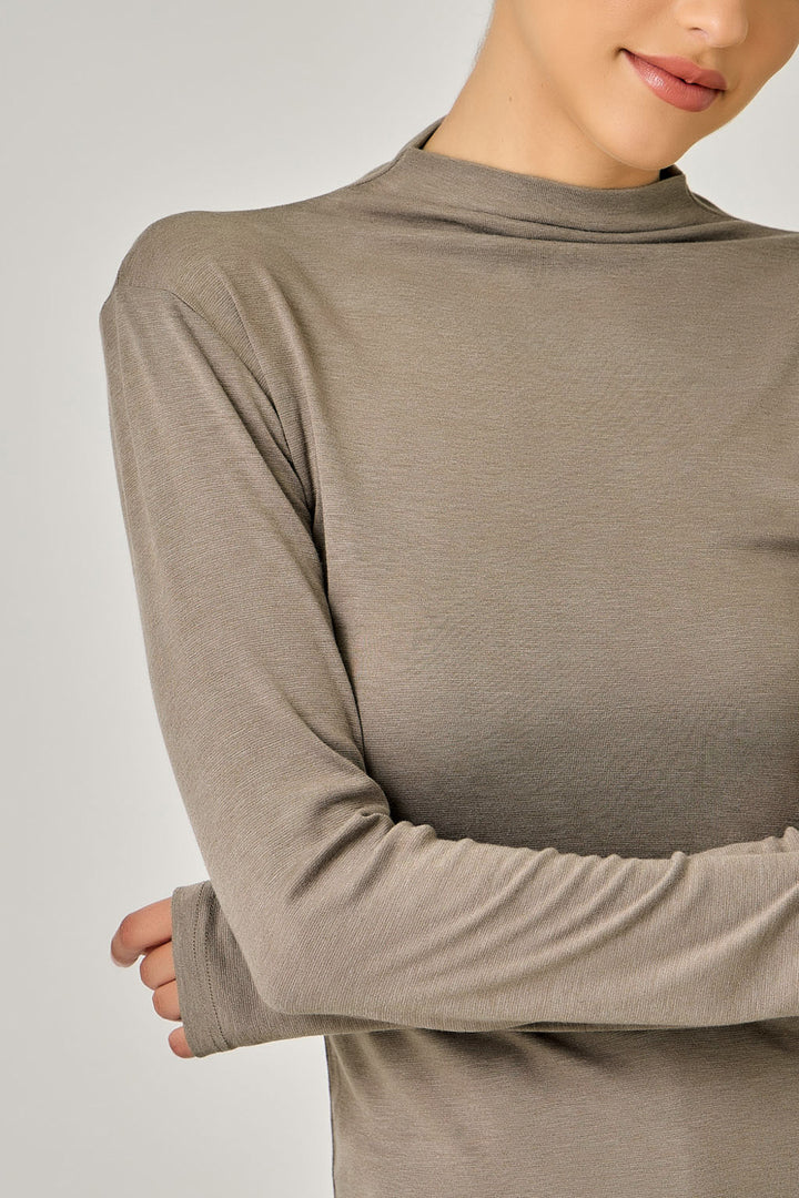 Signature Layer Mock Neck Top