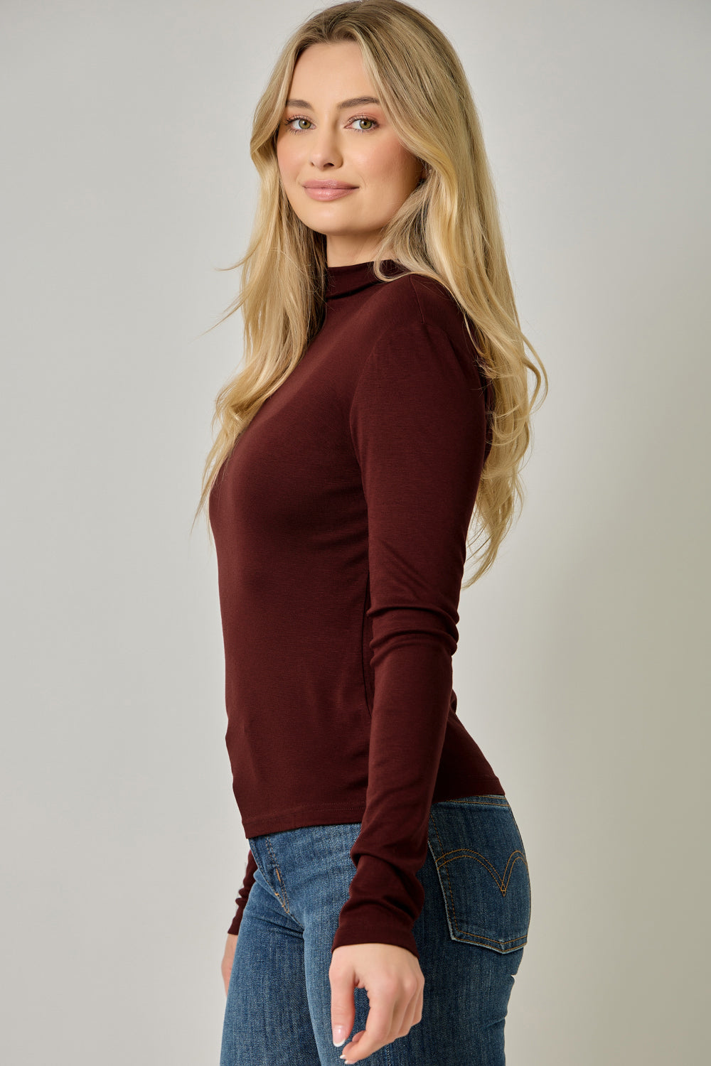 Signature Layer Mock Neck Top