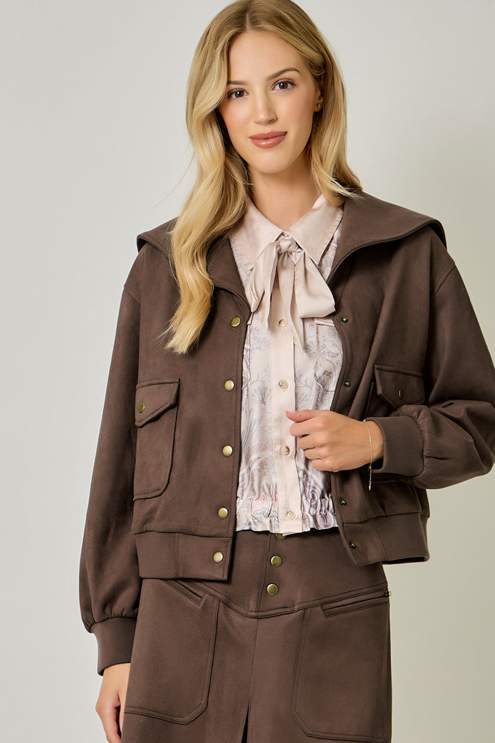 Ivy Lane Suede Blouson Jacket